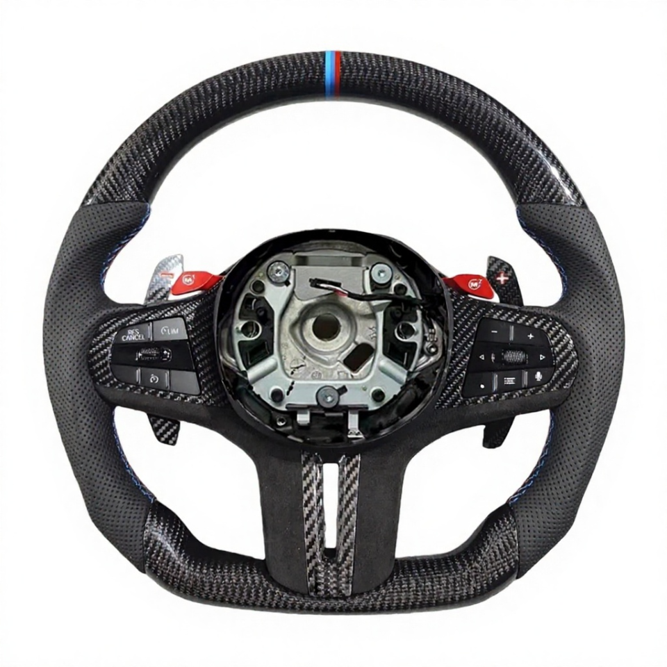 Customisable G8x Pre LCI Carbon Flat Bottom Steering Wheel