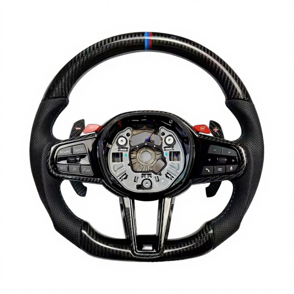Customisable G8x LCI Carbon Flat Bottom Steering Wheel